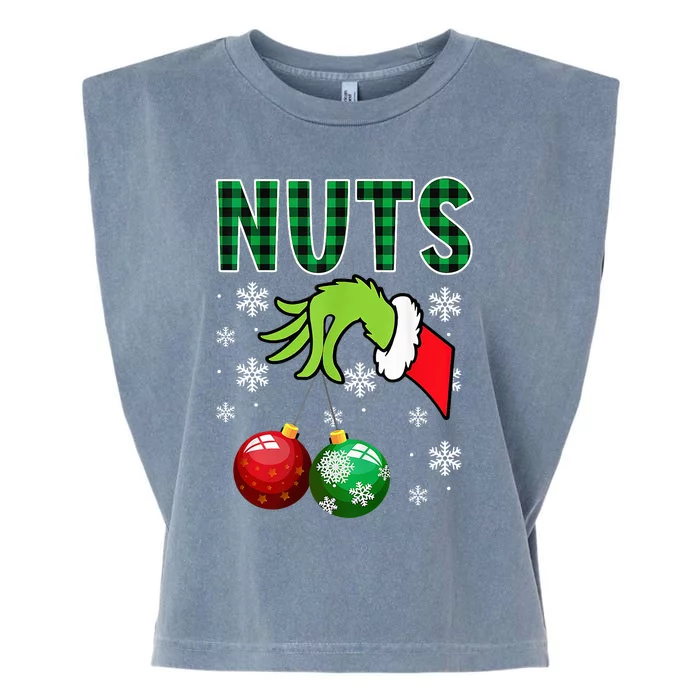 Chest Nuts Christmas  Funny Matching Couple Chestnuts Garment-Dyed Women's Muscle Tee