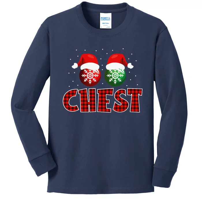 Chest Nuts Christmas Matching Couples Chestnuts Kids Long Sleeve Shirt