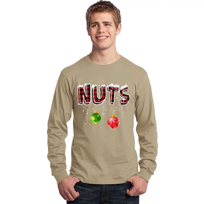 Chest Nuts Christmas Matching Couples Funny Outfit Chestnuts Tall Long Sleeve T-Shirt