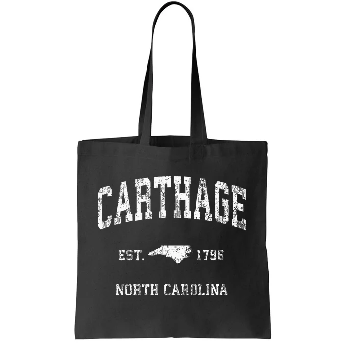 Carthage North Carolina Nc Vintage Athletic Tote Bag