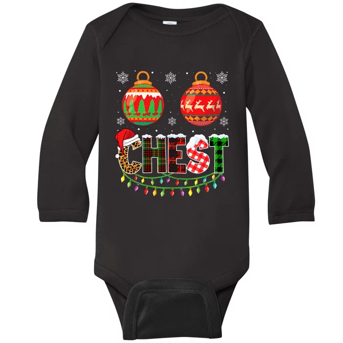 Chest Nuts Couples Christmas Chestnuts Baby Long Sleeve Bodysuit