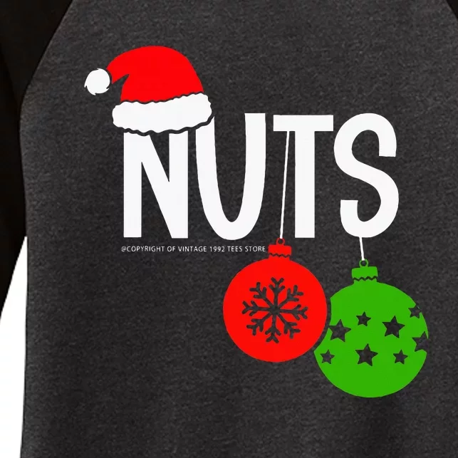 Chest Nuts Christmas Funny Matching Couple Chestnuts Women's Tri-Blend 3/4-Sleeve Raglan Shirt