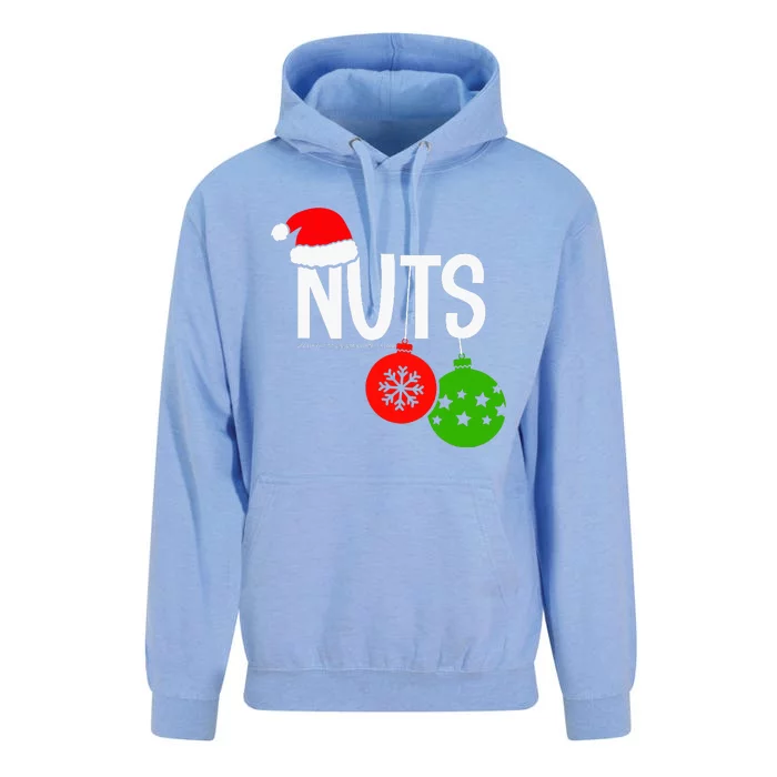 Chest Nuts Christmas Funny Matching Couple Chestnuts Unisex Surf Hoodie