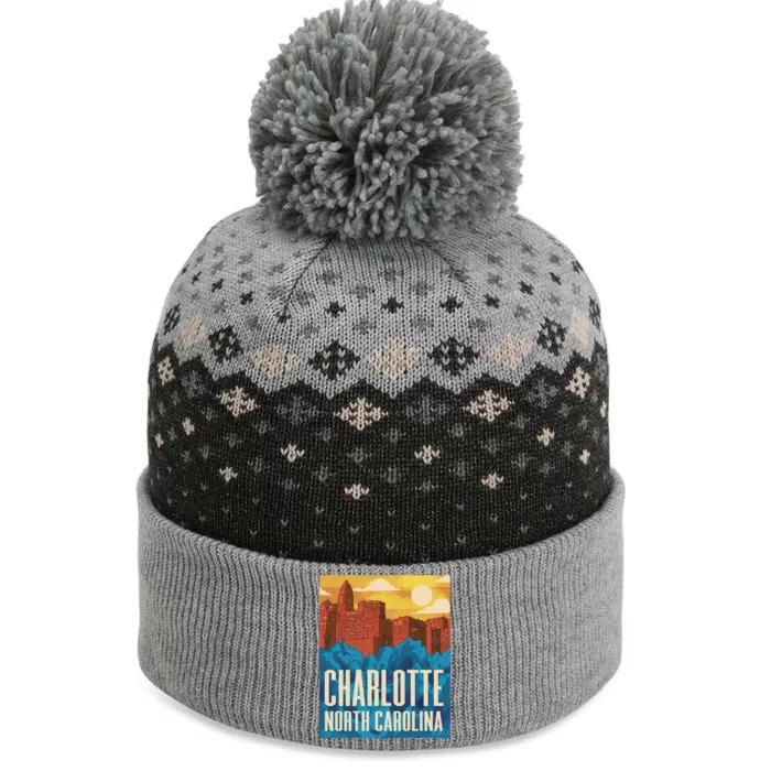 Charlotte North Carolina City Sunset The Baniff Cuffed Pom Beanie