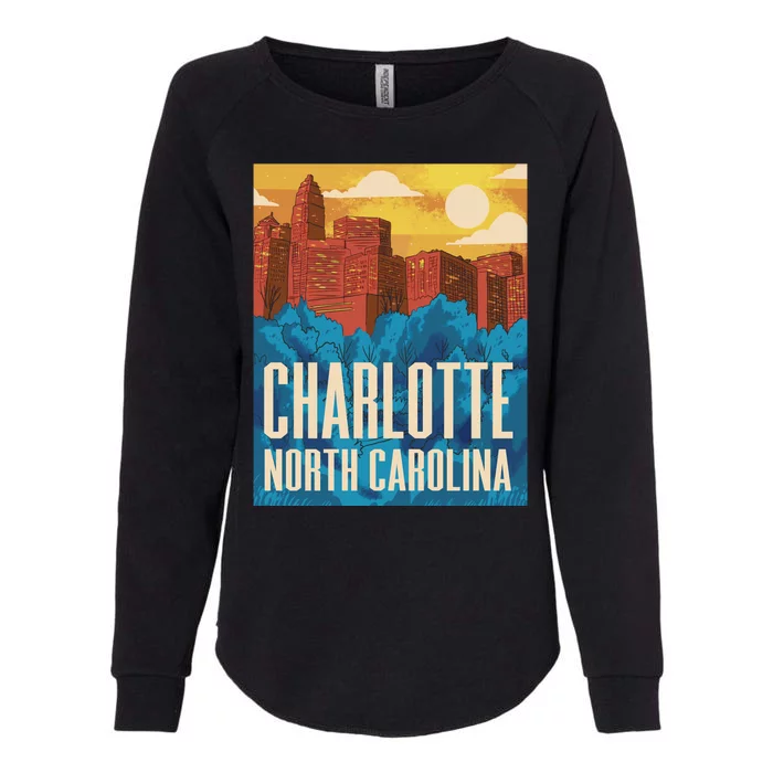 Charlotte North Carolina City Sunset Womens California Wash Sweatshirt