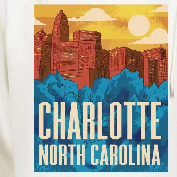 Charlotte North Carolina City Sunset Womens Funnel Neck Pullover Hood