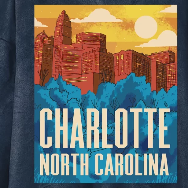 Charlotte North Carolina City Sunset Hooded Wearable Blanket