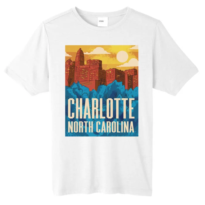 Charlotte North Carolina City Sunset ChromaSoft Performance T-Shirt