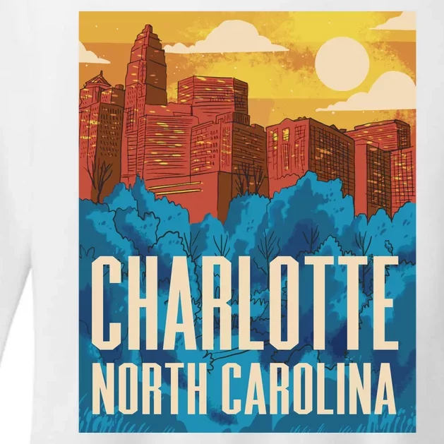 Charlotte North Carolina City Sunset Womens CVC Long Sleeve Shirt