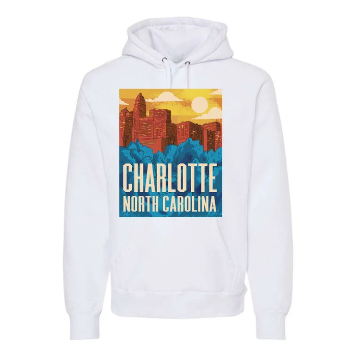 Charlotte North Carolina City Sunset Premium Hoodie