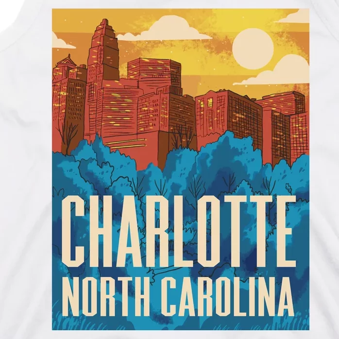 Charlotte North Carolina City Sunset Tank Top