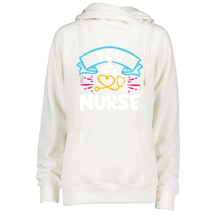 Clinic Nurse Caretaker Hospital Registered Gift Icu Nurse Gift Womens Funnel Neck Pullover Hood