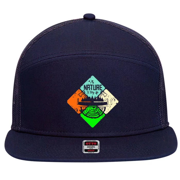 Colorful Nature 7 Panel Mesh Trucker Snapback Hat