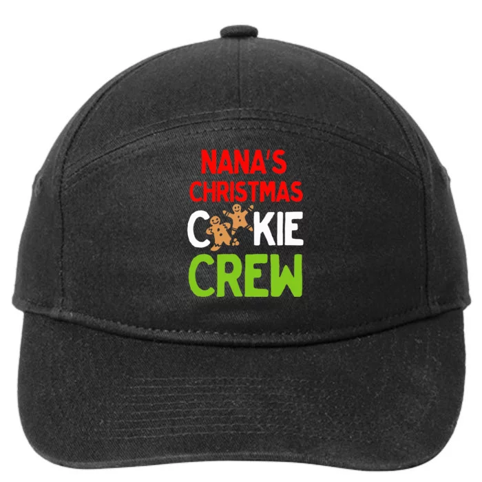 Cute Nana's Christmas Cookie Crew for Grand and Families 7-Panel Snapback Hat