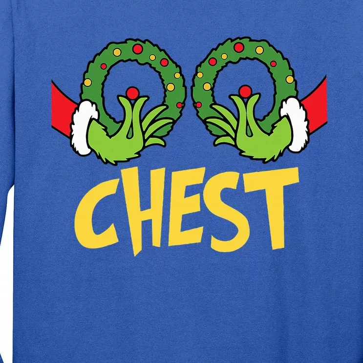 Chest Nuts Christmas Funny Matching Couple Chest Nuts Tall Long Sleeve T-Shirt