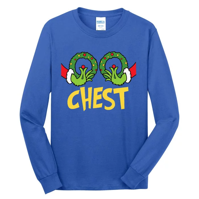 Chest Nuts Christmas Funny Matching Couple Chest Nuts Tall Long Sleeve T-Shirt