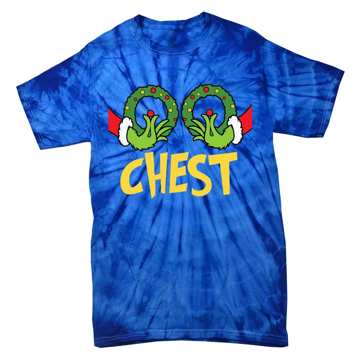 Chest Nuts Christmas Funny Matching Couple Chest Nuts Tie-Dye T-Shirt