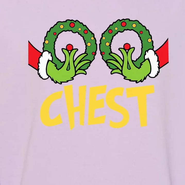 Chest Nuts Christmas Funny Matching Couple Chest Nuts Garment-Dyed Sweatshirt