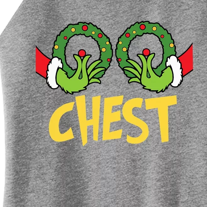 Chest Nuts Christmas Funny Matching Couple Chest Nuts Women’s Perfect Tri Rocker Tank