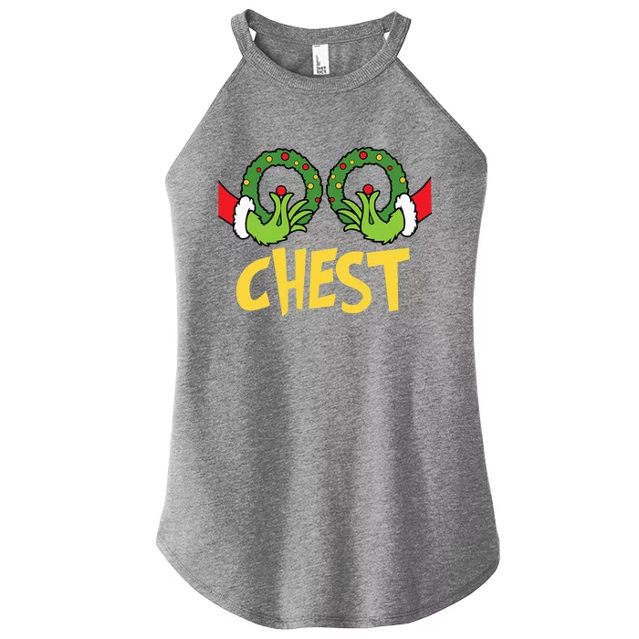 Chest Nuts Christmas Funny Matching Couple Chest Nuts Women’s Perfect Tri Rocker Tank