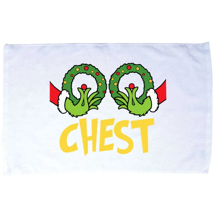 Chest Nuts Christmas Funny Matching Couple Chest Nuts Microfiber Hand Towel