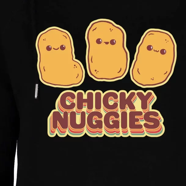 Chicky Nuggies Cute Retro Kawaii Chicken Nuggets Nuggs Meme Womens Funnel Neck Pullover Hood