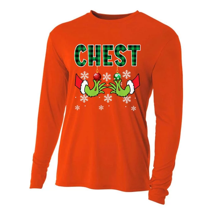 Chest Nuts Christmas Funny Matching Couple Chestnuts Cooling Performance Long Sleeve Crew