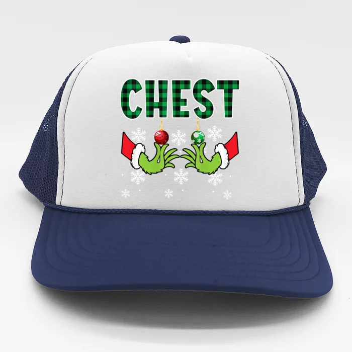 Chest Nuts Christmas Funny Matching Couple Chestnuts Trucker Hat