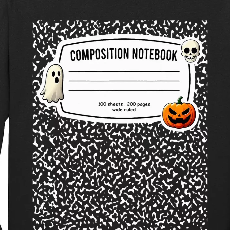 Composition Notebook Costume Adult Halloween For Teachers Tall Long Sleeve T-Shirt