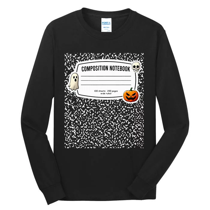 Composition Notebook Costume Adult Halloween For Teachers Tall Long Sleeve T-Shirt