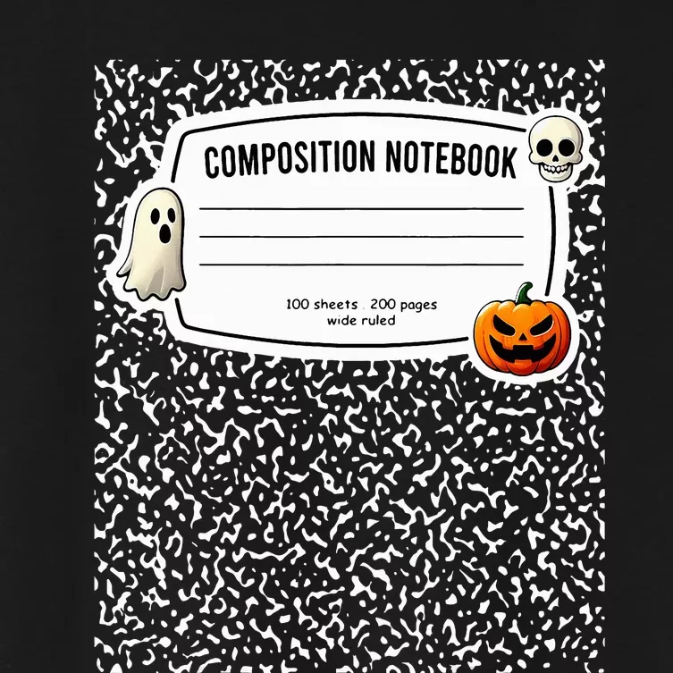 Composition Notebook Costume Adult Halloween For Teachers Women's Crop Top Tee