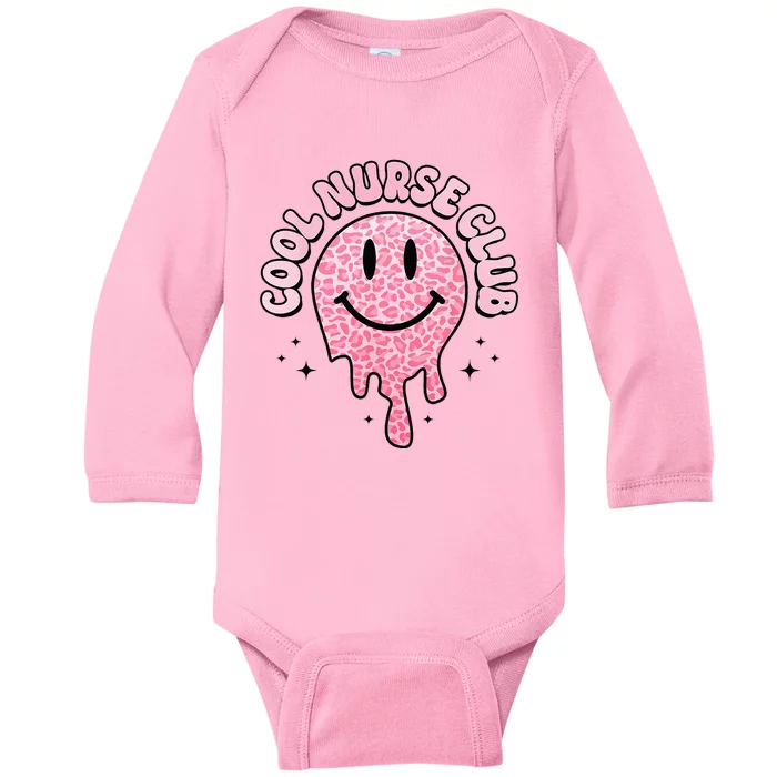 Cool Nurse Club Healthcare Worker Nurse Life Groovy Retro Baby Long Sleeve Bodysuit