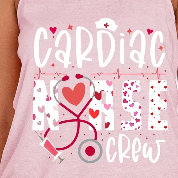 Cardiac Nurse Crew Heart Stethoscope Valentine's Day Nurse Cool Gift Women's Knotted Racerback Tank