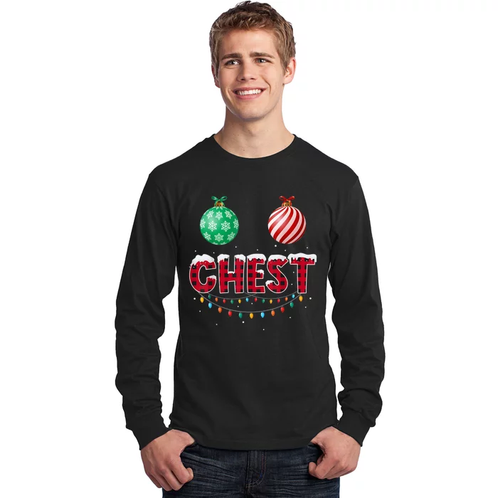 Chest Nuts Christmas Shirt Funny Matching Couple Chestnuts Long Sleeve Shirt