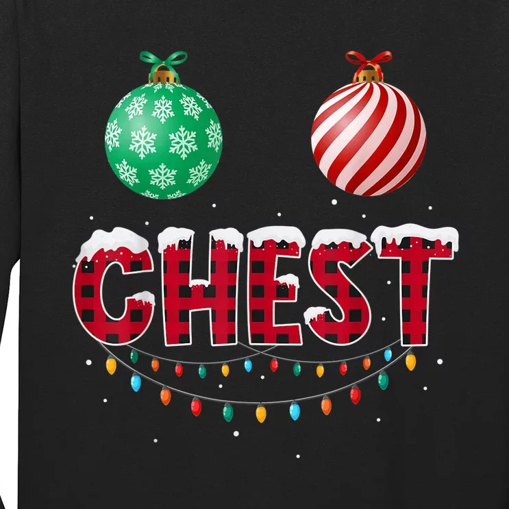 Chest Nuts Christmas Shirt Funny Matching Couple Chestnuts Long Sleeve Shirt