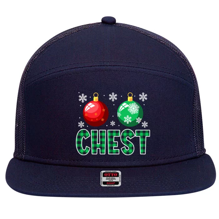 Chest Nuts Christmas Matching Couple Chestnuts 7 Panel Mesh Trucker Snapback Hat