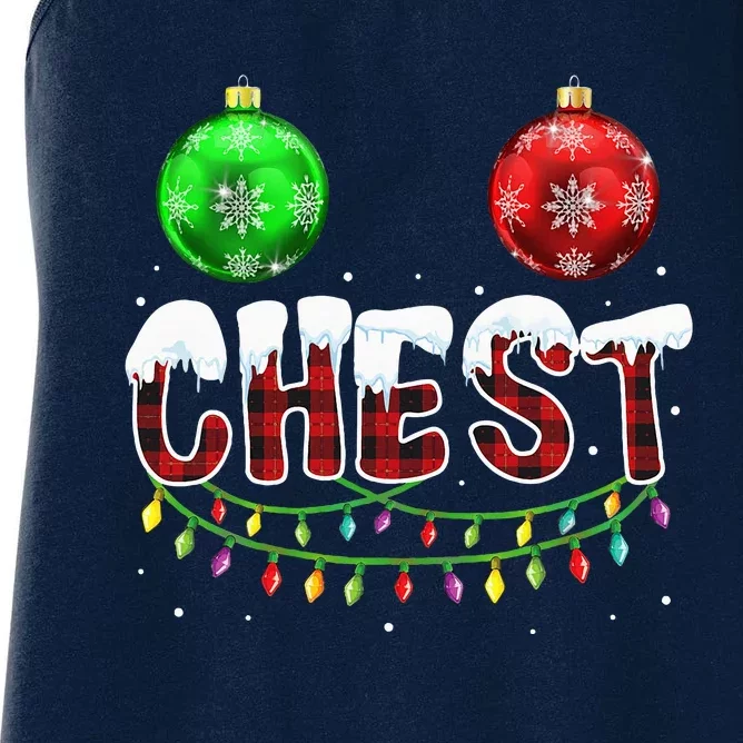 Chest Nuts Christmas Funny Matching Couple Chestnuts Women's Racerback Tank