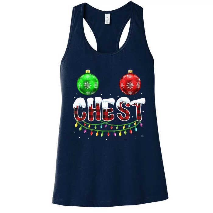 Chest Nuts Christmas Funny Matching Couple Chestnuts Women's Racerback Tank