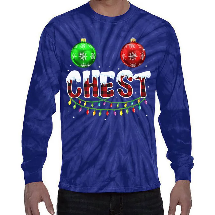 Chest Nuts Christmas Funny Matching Couple Chestnuts Tie-Dye Long Sleeve Shirt