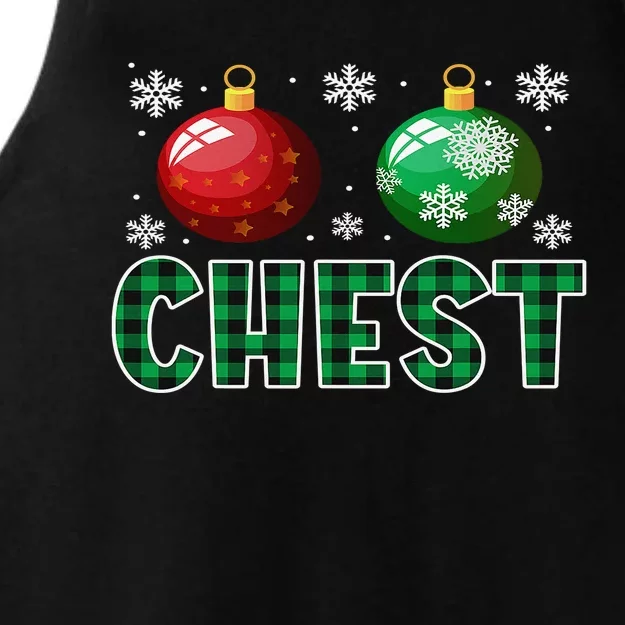 Chest Nuts Christmas Matching Couple Plaid Graphic Chestnuts Ladies Tri-Blend Wicking Tank