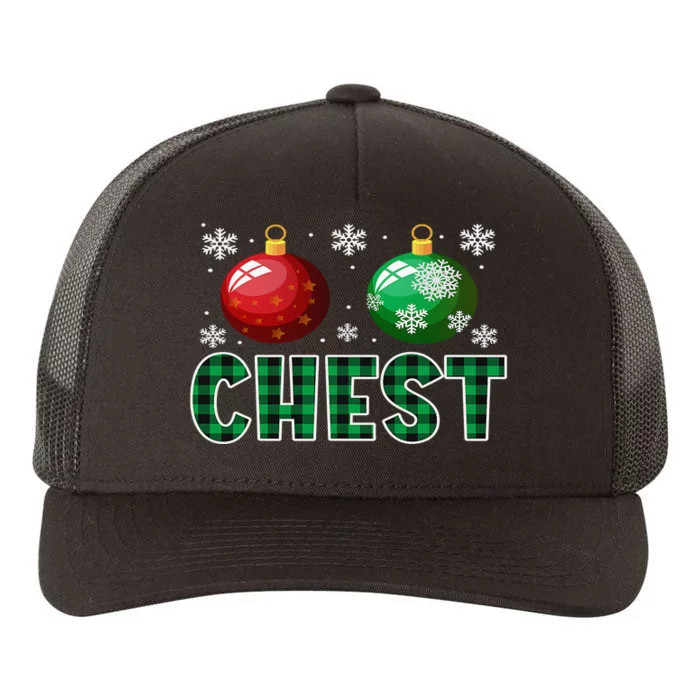 Chest Nuts Christmas Matching Couple Plaid Graphic Chestnuts Yupoong Adult 5-Panel Trucker Hat