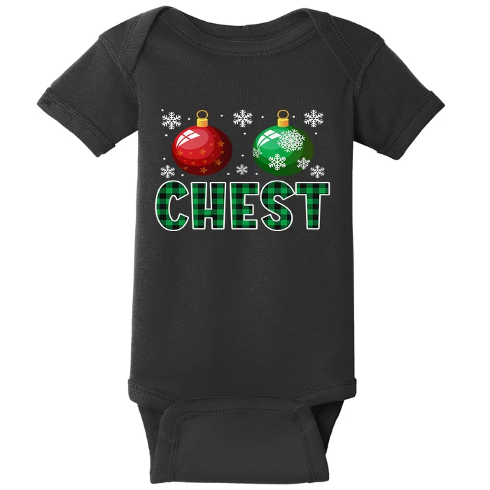 Chest Nuts Christmas Matching Couple Plaid Graphic Chestnuts Baby Bodysuit