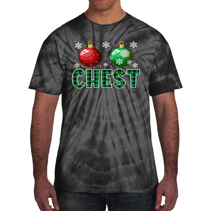 Chest Nuts Christmas Matching Couple Plaid Graphic Chestnuts Tie-Dye T-Shirt