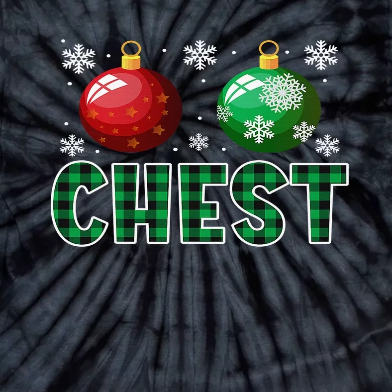 Chest Nuts Christmas Matching Couple Plaid Graphic Chestnuts Tie-Dye T-Shirt