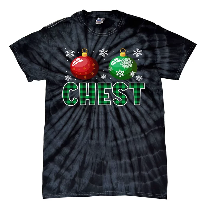 Chest Nuts Christmas Matching Couple Plaid Graphic Chestnuts Tie-Dye T-Shirt