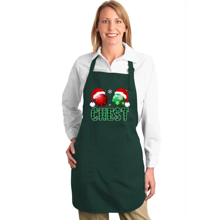 Chest Nuts Christmas Funny Matching Couple Chestnuts Full-Length Apron With Pocket