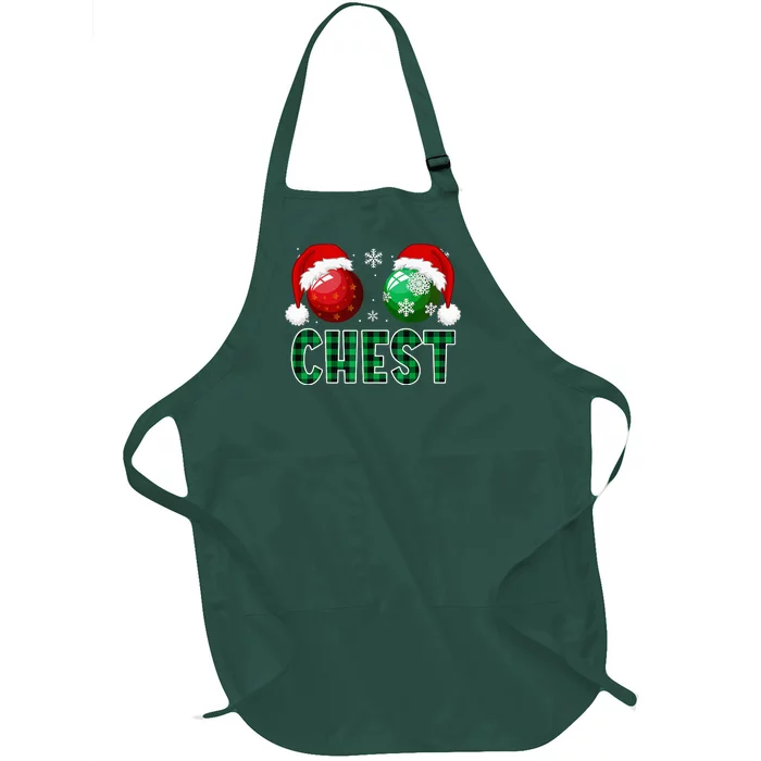 Chest Nuts Christmas Funny Matching Couple Chestnuts Full-Length Apron With Pocket