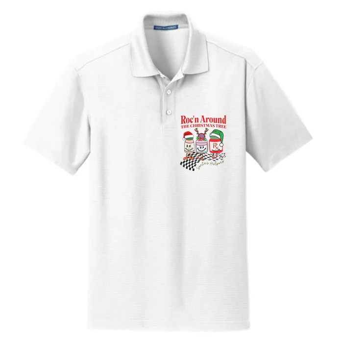 Crna Nurse Christmas Christmas Tree Pharmacy Tech Dry Zone Grid Performance Polo