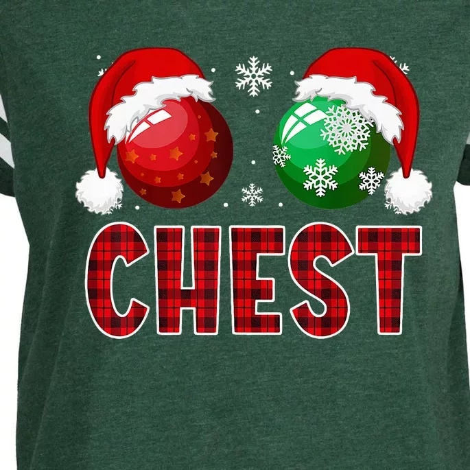 Chest Nuts Christmas Funny Matching Couple Chestnuts Enza Ladies Jersey Football T-Shirt