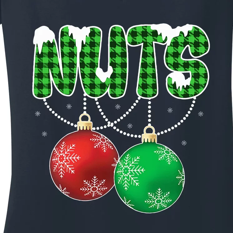 Chest Nuts Christmas Matching Couple Chestnuts Women's V-Neck T-Shirt